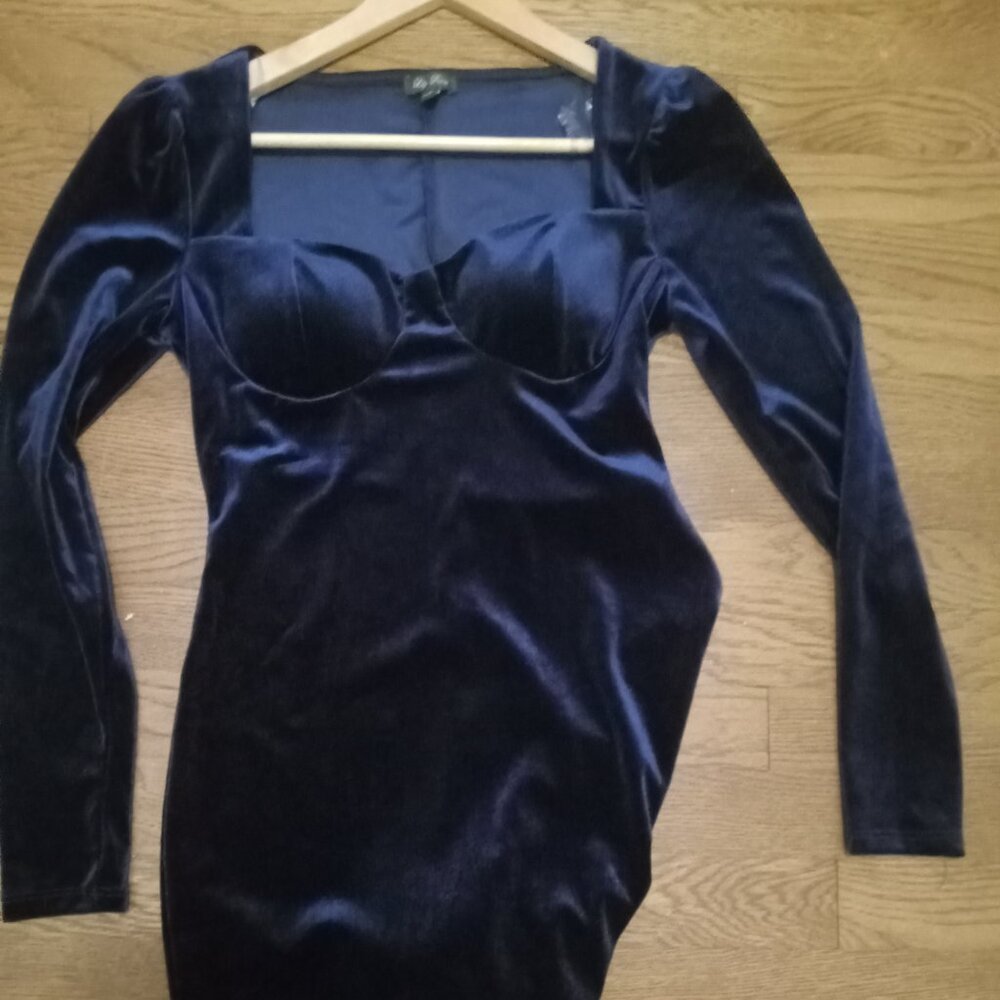 *3 FOR $13* Lily Rose navy blue velvet dress